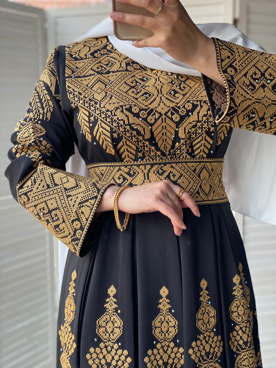 gold embroidered dress Embroidered Dress Saiid Kobeisy
