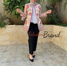 Elegant Palestinian Beige Embroidered Jacket