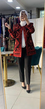 Long Red and Colorful Flowers Embroidered Jacket