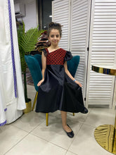Little Girl Palestinian Embroidered Black Satin Unique Design Dress