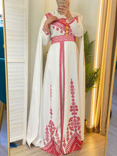 White and Red Royal Design Dress with Unique Embroidery