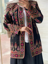 Palestinian Black And Golden Perry Floral Embroidered Jacket