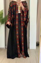 Yasmin Black Embroidered Open Abaya/Bisht