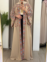 Yasmin Beige Embroidered Open Abaya/Bisht
