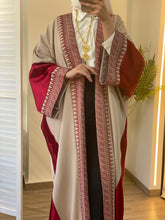 Sulaf Elegant Beige Bisht with Palestinian Embroidery and Satin Details