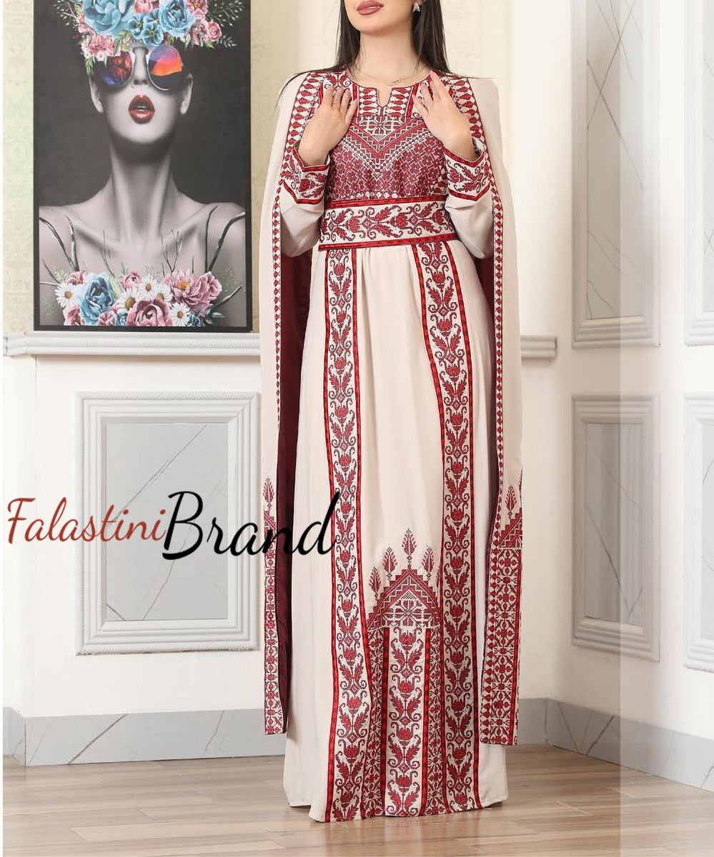 Roses Of Jericho - High Quality Embroidered Palestinian Kaftan/Bisht main image 1