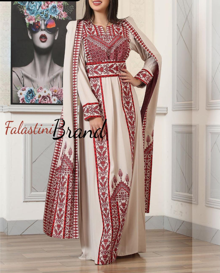 Roses Of Jericho - High Quality Embroidered Palestinian Kaftan/Bisht