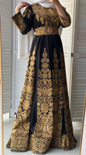 Super Elegant Black Cloche Dress with Golden Embroidery