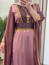 Very Elegant New Design Pink and Black Embroidered Dress with Golden Sleeve Details