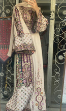 Royal Beige Malak Thob with Purple and Green Details