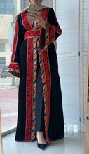 Kashmir Details Black and Red Floral Embroidered Abaya
