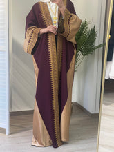Sulaf Elegant Burgundy Bisht with Golden Palestinian Embroidery and Satin Details