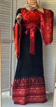 Very Unique Radan Sleeves Black and Red Thobe with Dense Embroidery and Satin Details