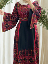 Elegant Black Thob with Red Unique Embroidery