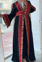 Kashmir Details Black and Red Floral Embroidered Abaya