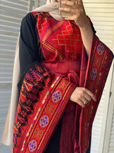 Very Unique Radan Sleeves Black and Red Thobe with Dense Embroidery and Satin Details