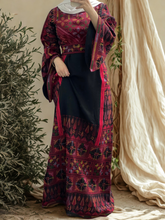 Elegant Black Thob with Red Unique Embroidery