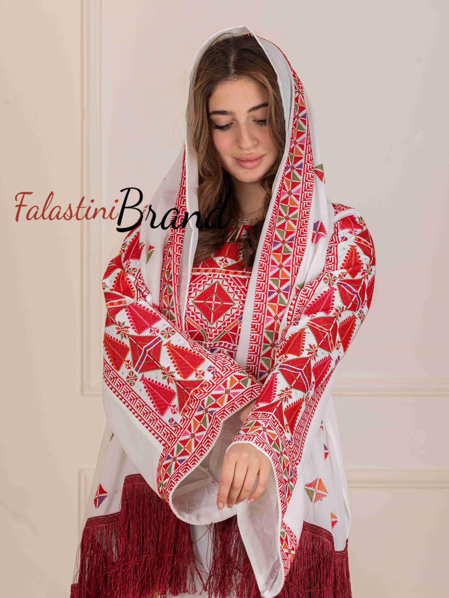 red dress with white scarf Avalia Backless Scarf Mini Dress