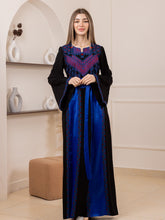 Yaqoot Elegant Stylish Black Thob with Blue Embroidery and Satin Details