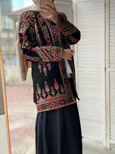 Palestinian Black And Golden Perry Floral Embroidered Jacket