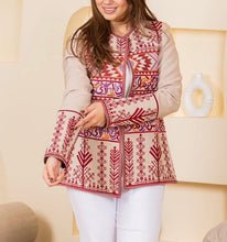 Al-Horoof Palestinian Beige Embroidered Jacket