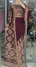 Magnificent Full of Details Burgundy Thob with Golden Embroidery