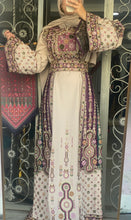 Royal Beige Malak Thob with Purple and Green Details