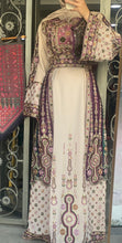 Royal Beige Malak Thob with Purple and Green Details