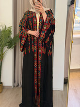 Yasmin Black Embroidered Open Abaya/Bisht
