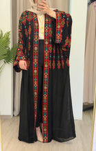 Yasmin Black Embroidered Open Abaya/Bisht