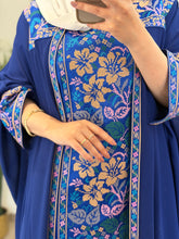 Zuhoor Blue With Colorful Embroidered Strappy Dress and Abaya Set