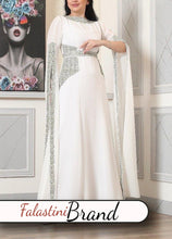 Elegant Royal White Embroidered Dress