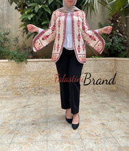 Elegant Floral Palestinian Beige Embroidered Jacket