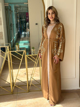 Elegant Khaki Handmade Moroccan Open-Front Djellaba with Belt