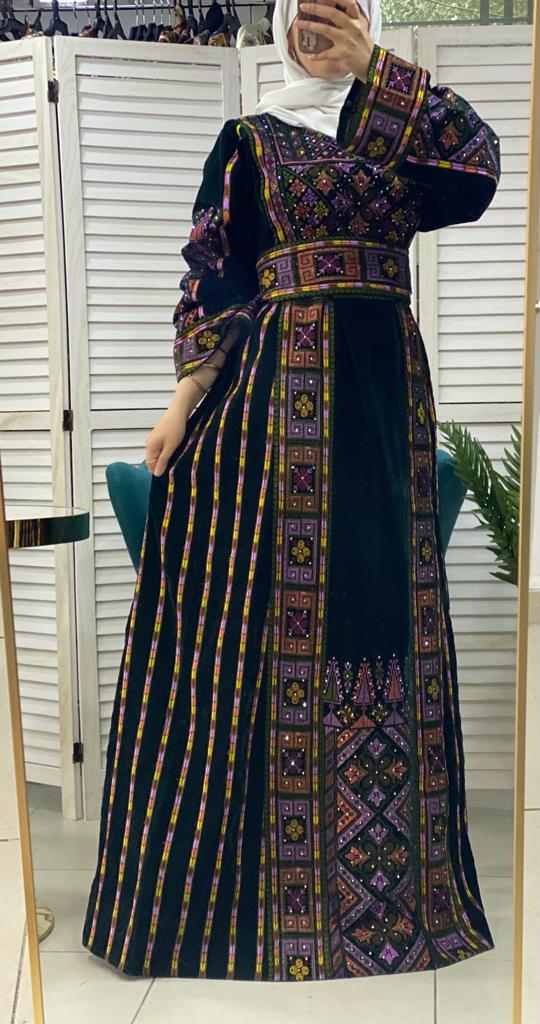 slim fit dress slacks O 157 Dark Green Embroidered Tulle Dress