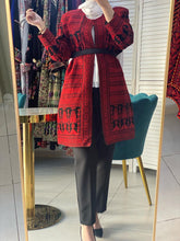 Long Red And Black Embroidered Jacket