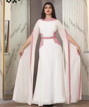 Elegant Royal White And Red Embroidered Dress
