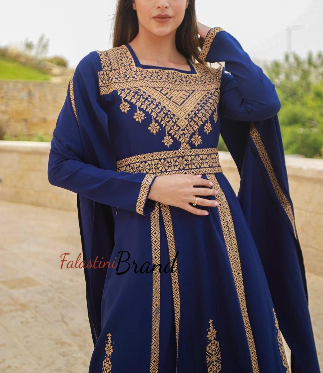 Dark Blue And Golden Royal Design Dress with Unique Embroidery Dark Blue And Golden Royal Design Dress with Unique Embroidery