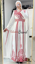 White and Red Royal Design Dress with Unique Embroidery