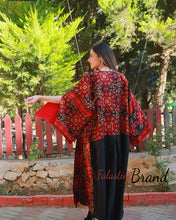 Black and Red Oversize Luxurious Full Embroidered Dress and Abaya Set
