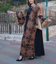 Black and Golden Oversize Luxurious Full Embroidered Dress and Abaya Set
