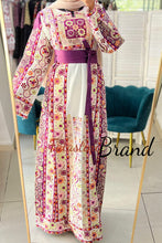 Very Luxurious White and Purple Malak Like Thob with Qasab Thread and Satin Details