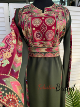 Green and Burgundy Royal Design Malak Thob