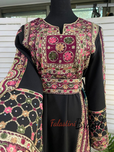 Royal Black Malak Thob with Purple and Green Details