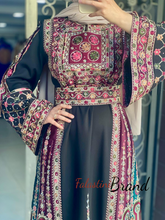 Royal Black Malak Thob with Purple and Green Details