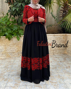 Very Classy Embroidery Dress Suit with Matching Blazer and Rhinestones