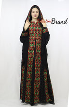 Stylish Layered Red And Green Embroidered Tobe Dress With Lace Details