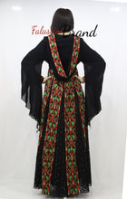 Stylish Layered Red And Green Embroidered Tobe Dress With Lace Details