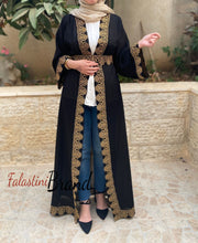 Black Royal Abaya with Golden Embroidery