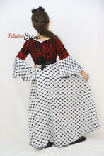 Little Girl Kuffeye Palestinian Red Embroidered White Dress
